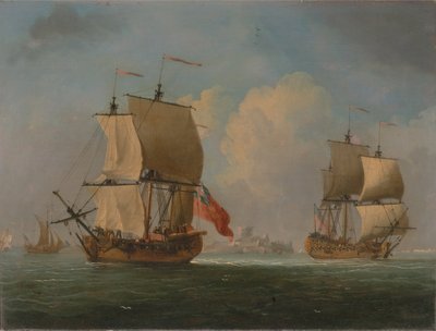 Un Sloop Inglese e una Fregata in una Brezza Leggera da Francis Swaine